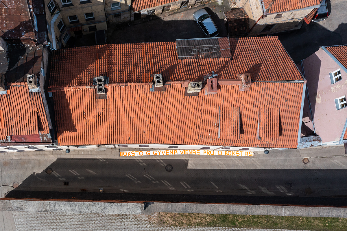 Vilniaus gatvės dronu fotografas