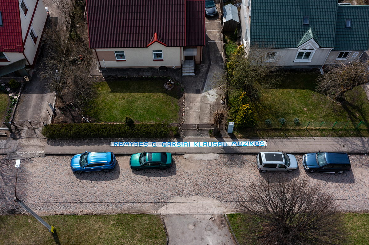 Vilniaus gatvės dronu drone fotografas