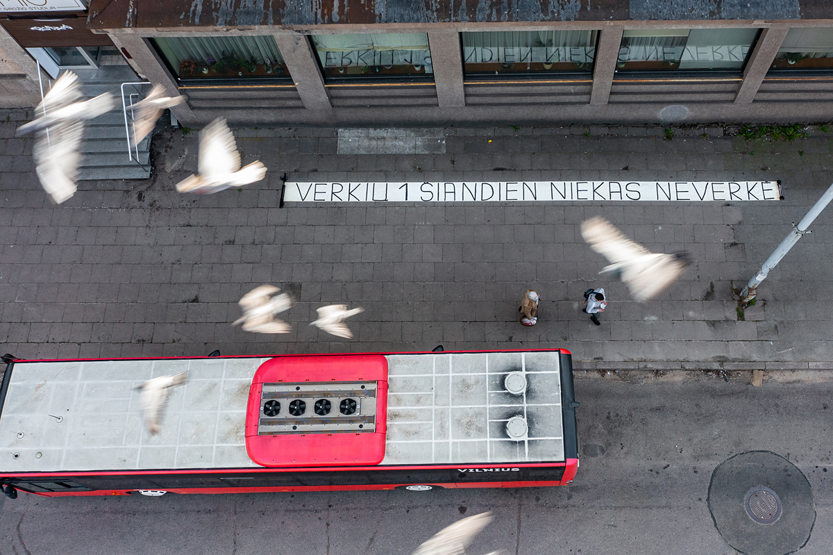 Vilniaus gatvės dronu drone fotografas